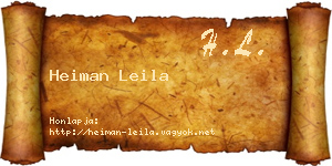 Heiman Leila névjegykártya